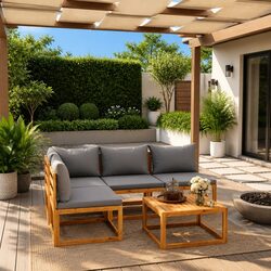 Premium 5-Piece Outdoor Lounge Set with Cushions