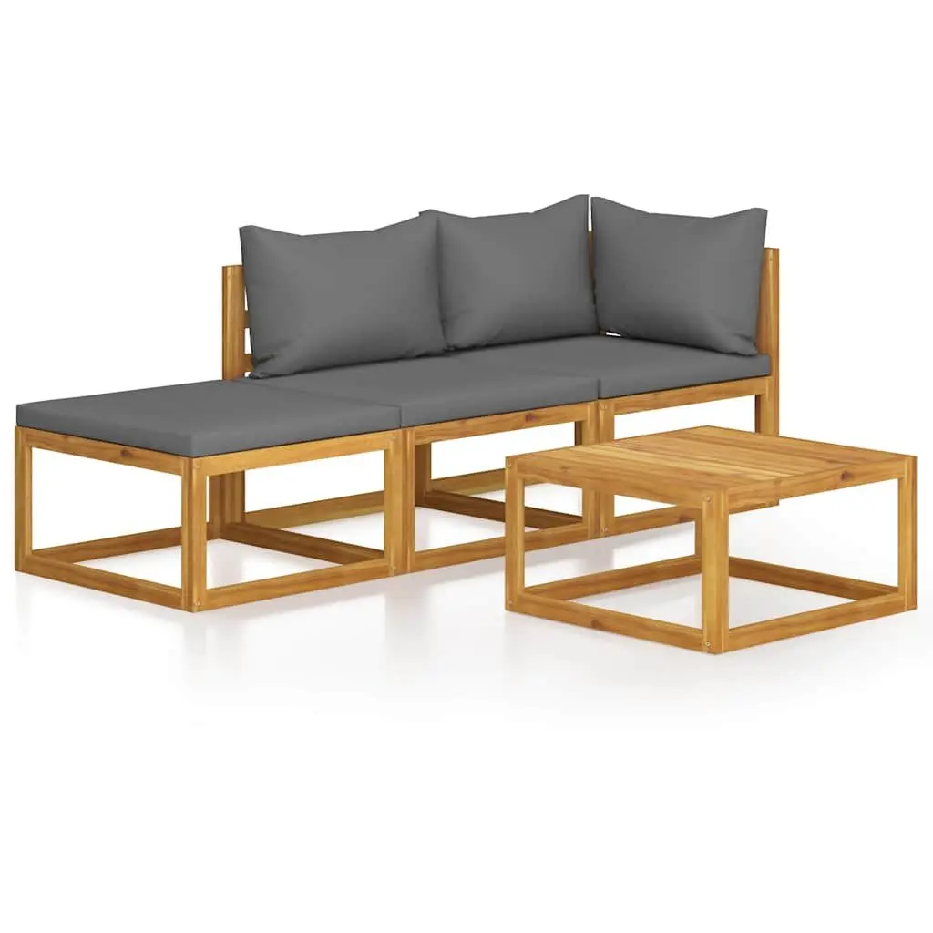 4 Piece Garden Lounge Set with Slatted Table