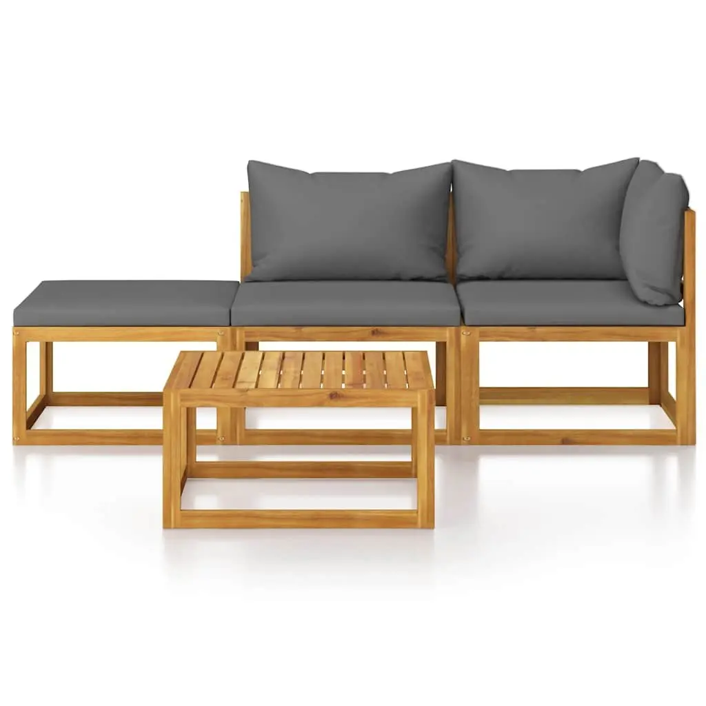 4 Piece Garden Lounge Set with Slatted Table