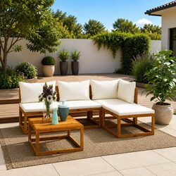 Premium 5 Piece Outdoor Lounge Set with Cushions