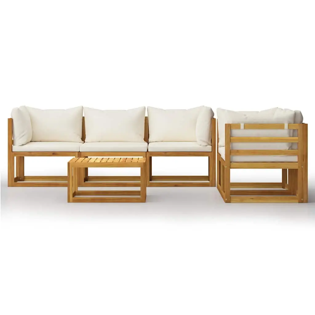 6-Piece Acacia Garden Lounge Set with Cushions
