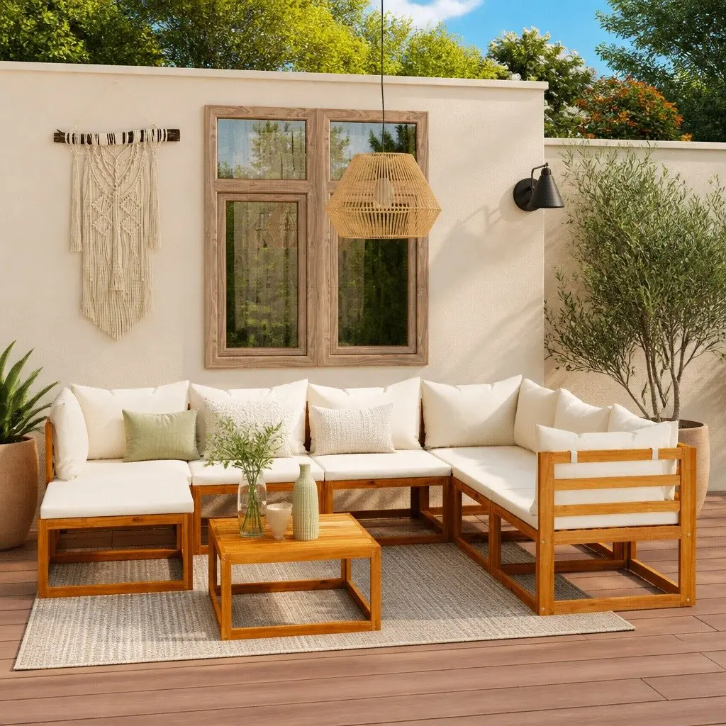 8 Piece Outdoor Lounge Set with Sturdy Frame