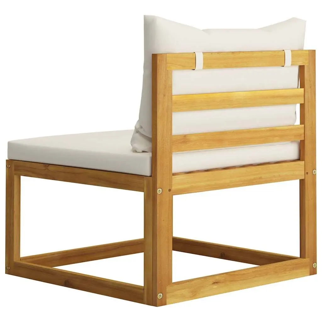 Garden Lounge Set Solid Acacia Wood 7 Piece Modular Outdoor Furniture Cream