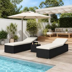 Stylish 3-Piece Sun Lounger Set with Tea Table