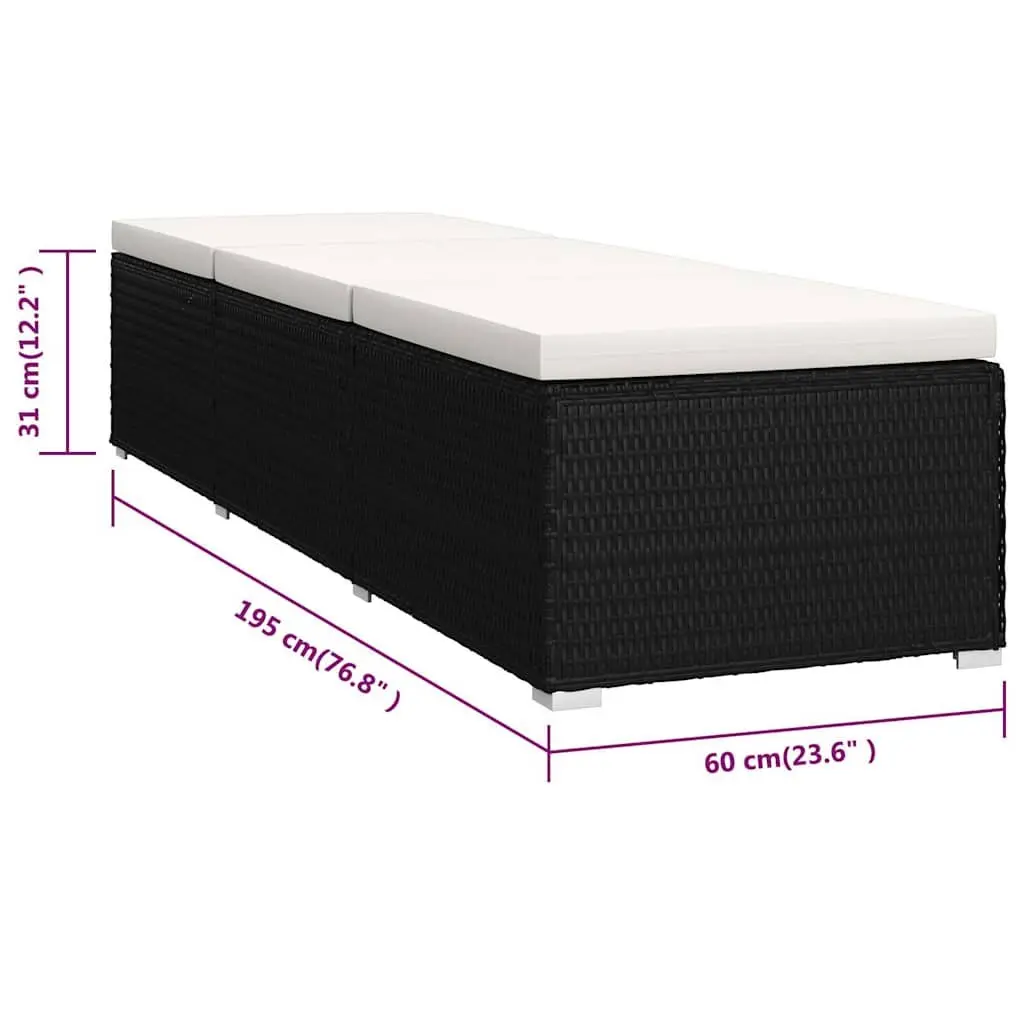 3-Piece Sun Lounger Set with Tea Table