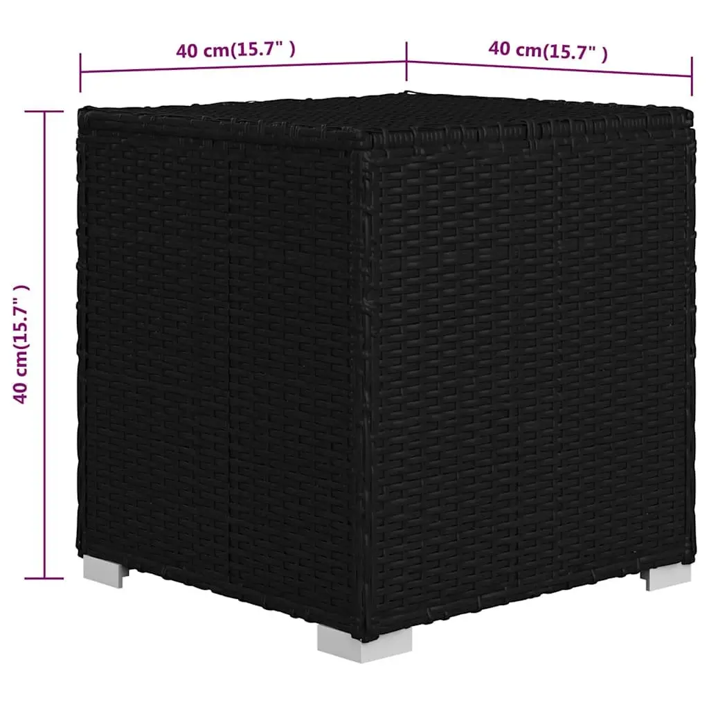 3 Piece Sun Lounger Set PE Rattan Steel Frame Adjustable Black