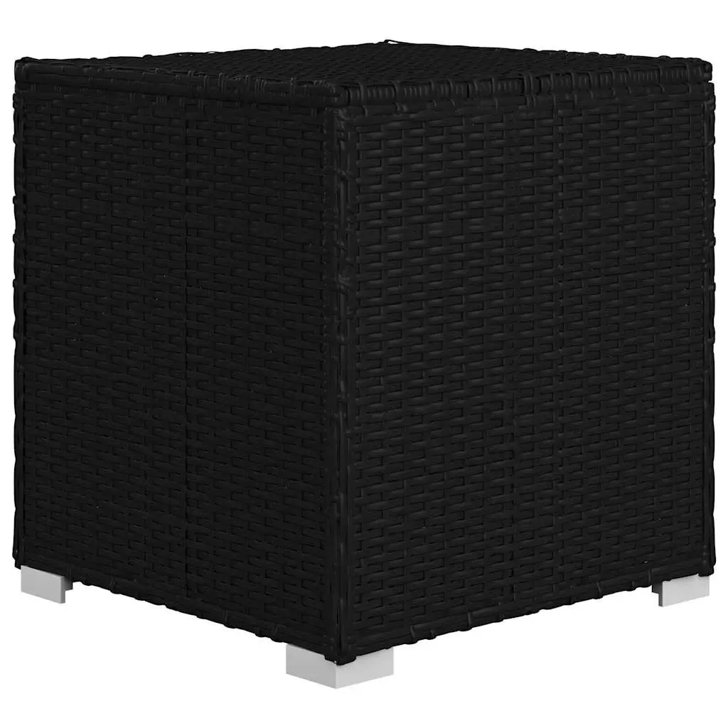 3 Piece Sun Lounger Set PE Rattan Steel Frame Adjustable Black
