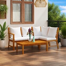 Stylish 4 Piece Garden Lounge Set for Outdoor Comfort