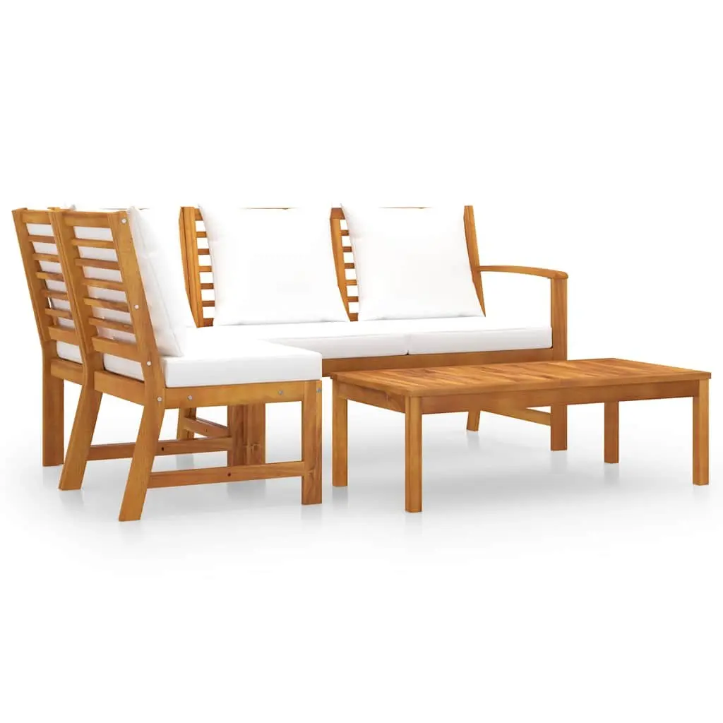 4 Piece Outdoor Sofa Set with Slatted Coffee Table