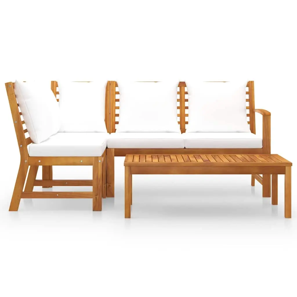4 Piece Outdoor Sofa Set with Slatted Coffee Table