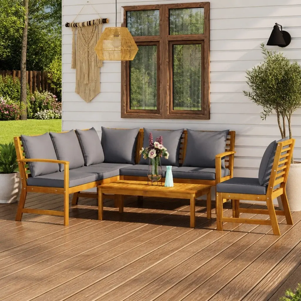 5 Piece Garden Lounge Set with Cushions