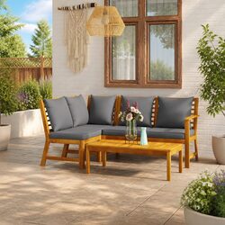 Durable 4 Piece Garden Lounge Set for Outdoor Use