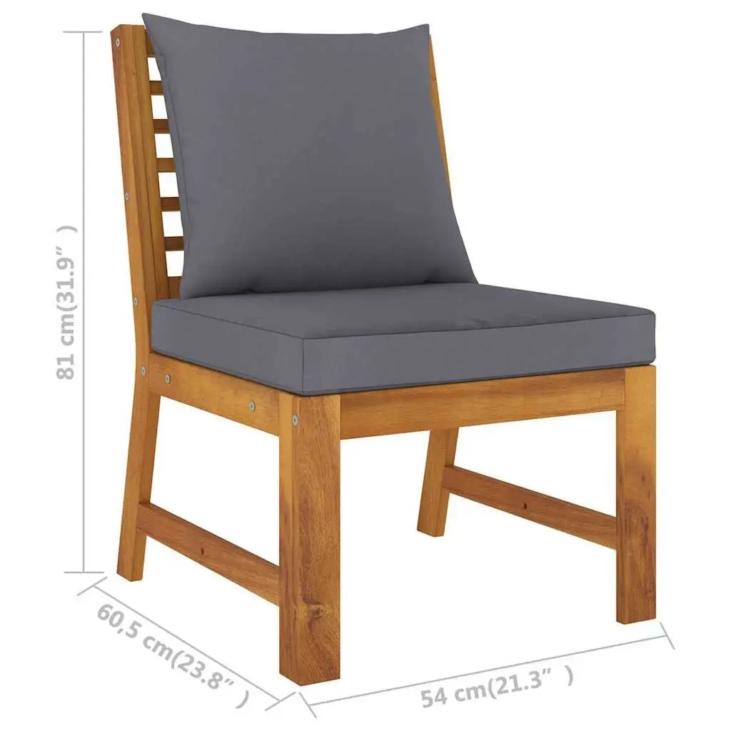 4 Piece Garden Lounge Set Solid Acacia Wood Grey Outdoor Furniture Patio Sofa Coffee Table