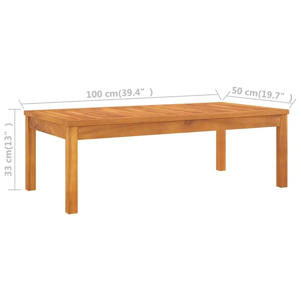 4 Piece Garden Lounge Set Solid Acacia Wood Grey Outdoor Furniture Patio Sofa Coffee Table