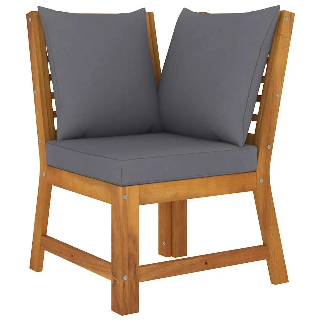 4 Piece Garden Lounge Set Solid Acacia Wood Grey Outdoor Furniture Patio Sofa Coffee Table