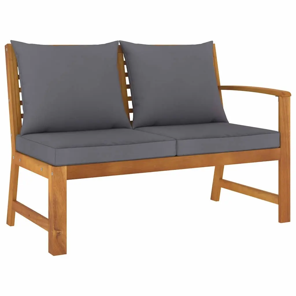 Garden Lounge Set Solid Acacia Wood 9 Piece Outdoor Furniture Patio Sofa Coffee Table Grey Cushion