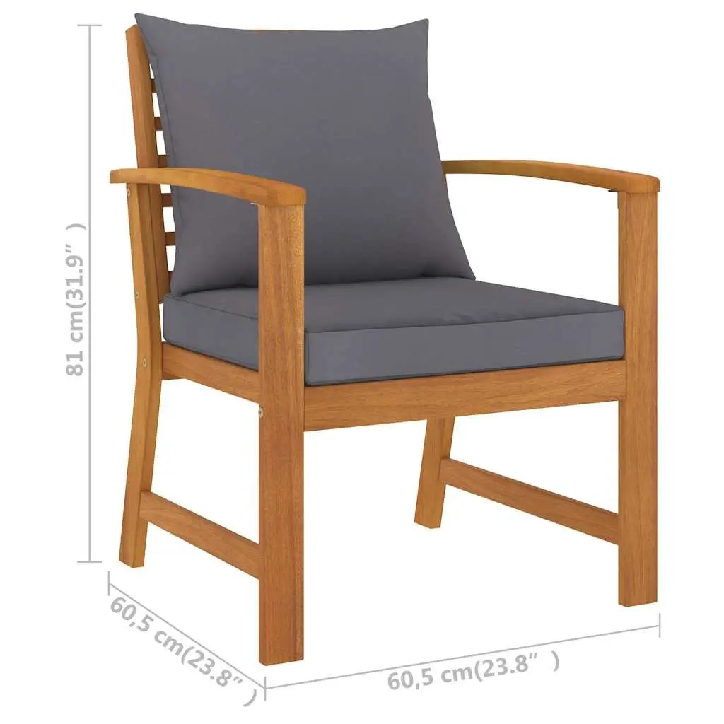 5 Piece Outdoor Garden Lounge Set with Acacia Wood Frame