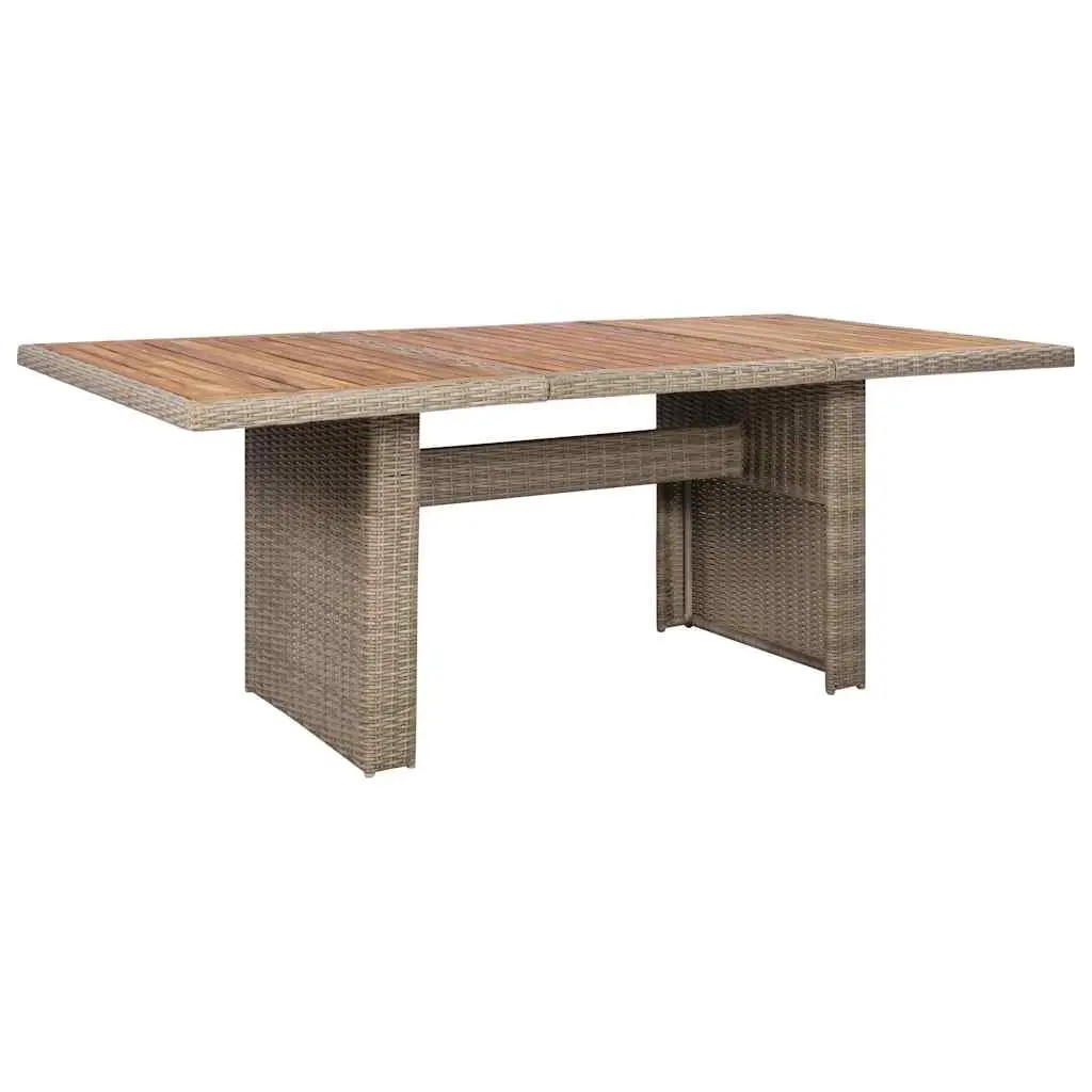 9-Piece Brown Outdoor Dining Set with Poly Rattan
