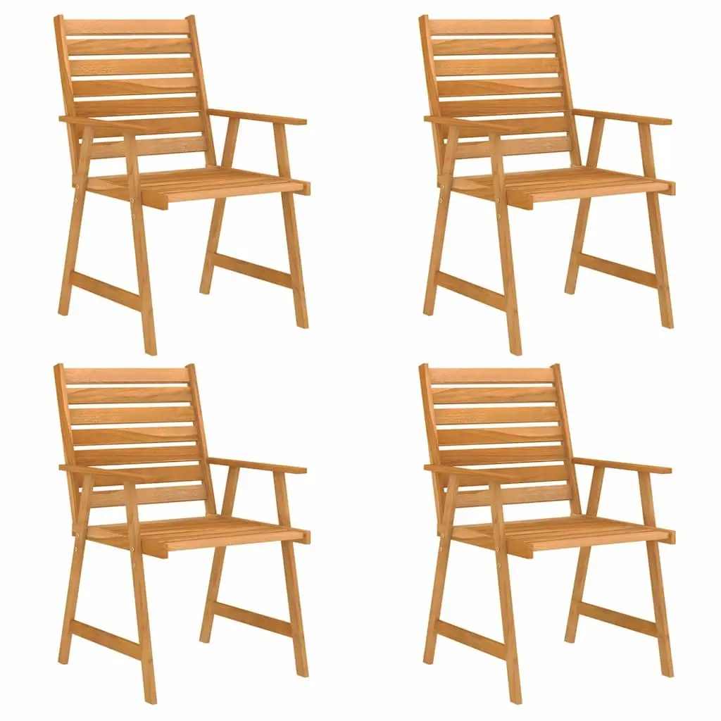 5 Piece Outdoor Dining Set with Solid Wood Table and Chairs