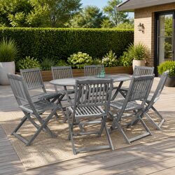 Stylish 9 Piece Outdoor Dining Set with Durable Acacia Wood