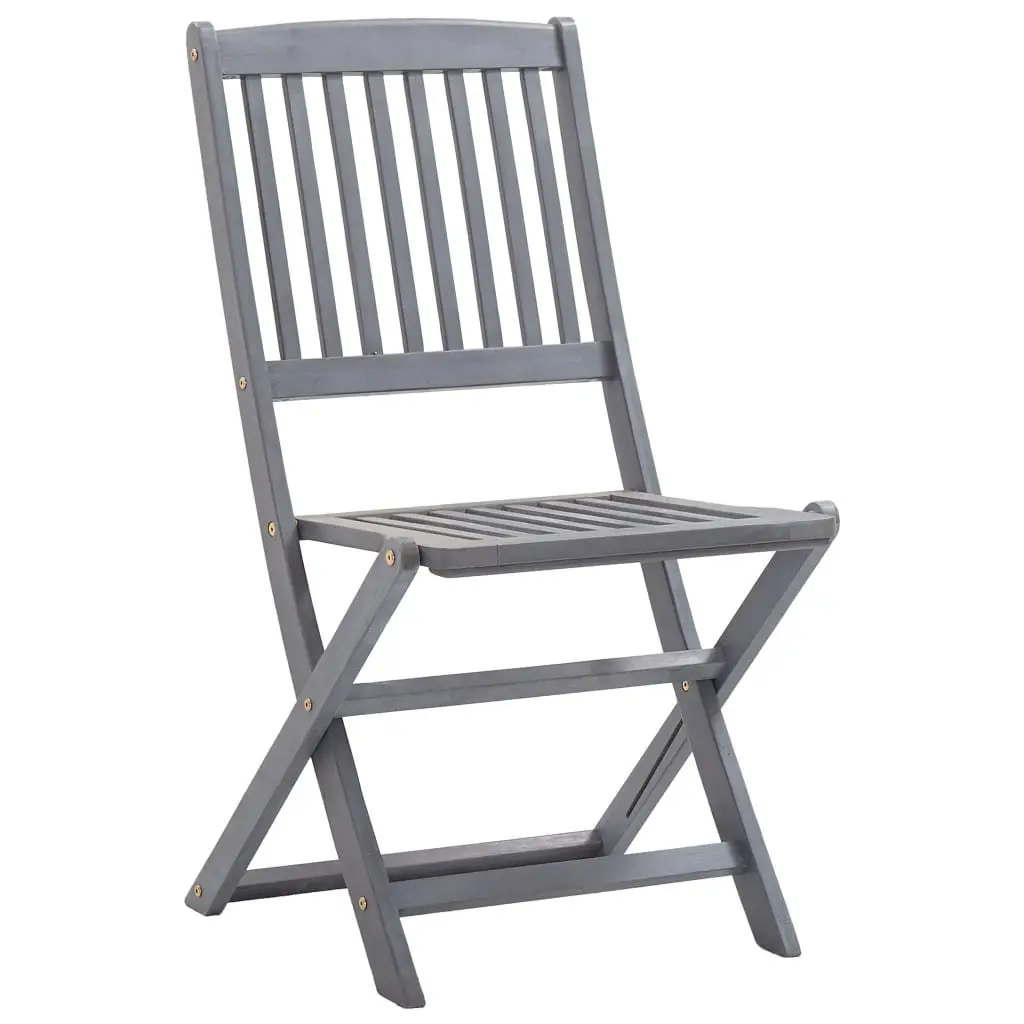 9 Piece Outdoor Dining Set Acacia Wood Grey