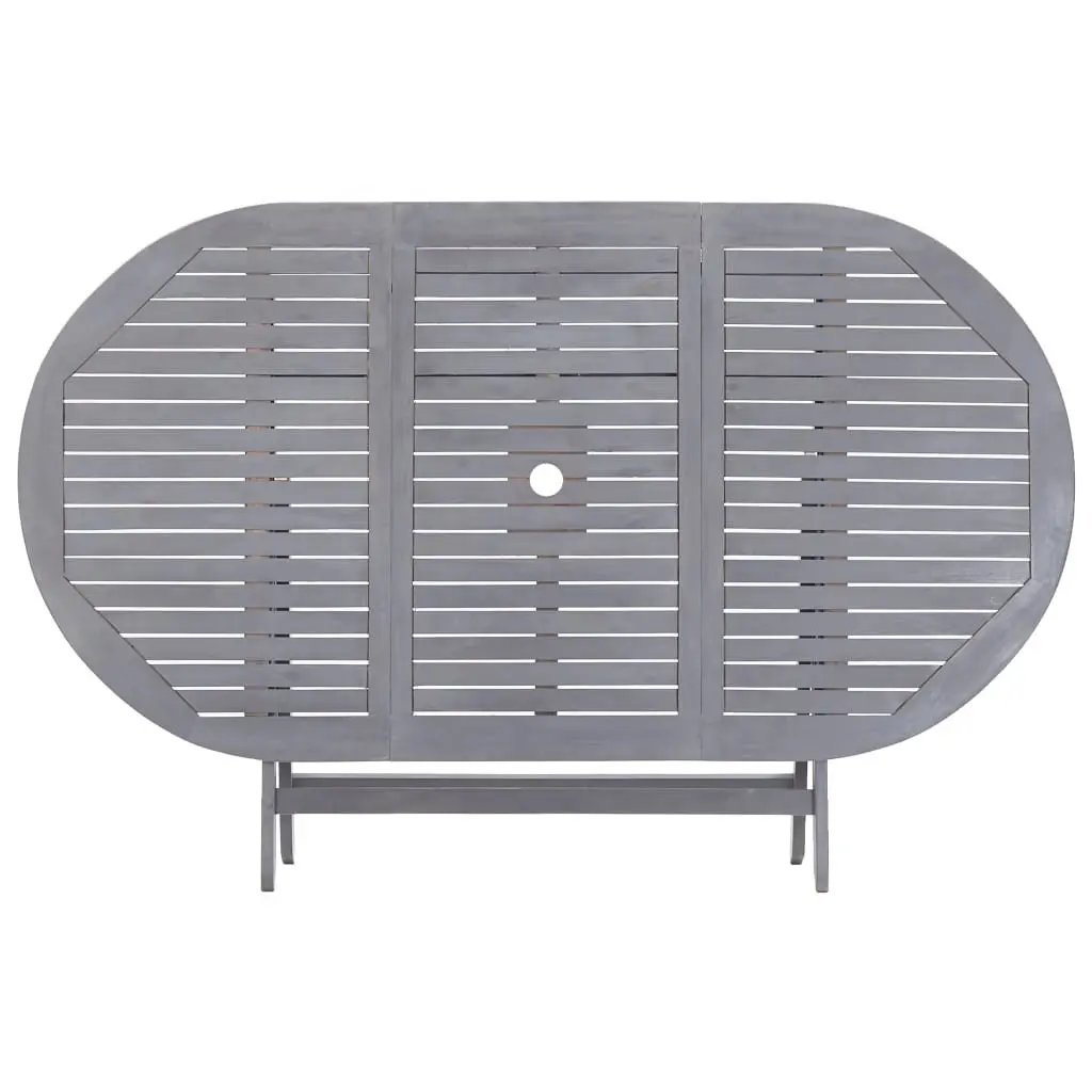 9 Piece Outdoor Dining Set Acacia Wood Grey