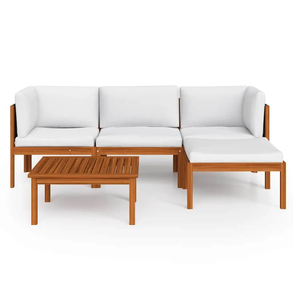 5 Piece Garden Lounge Set with Rope Backrest