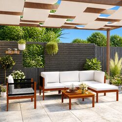 High-Quality 6 Piece Garden Lounge Set with Rope Backrests