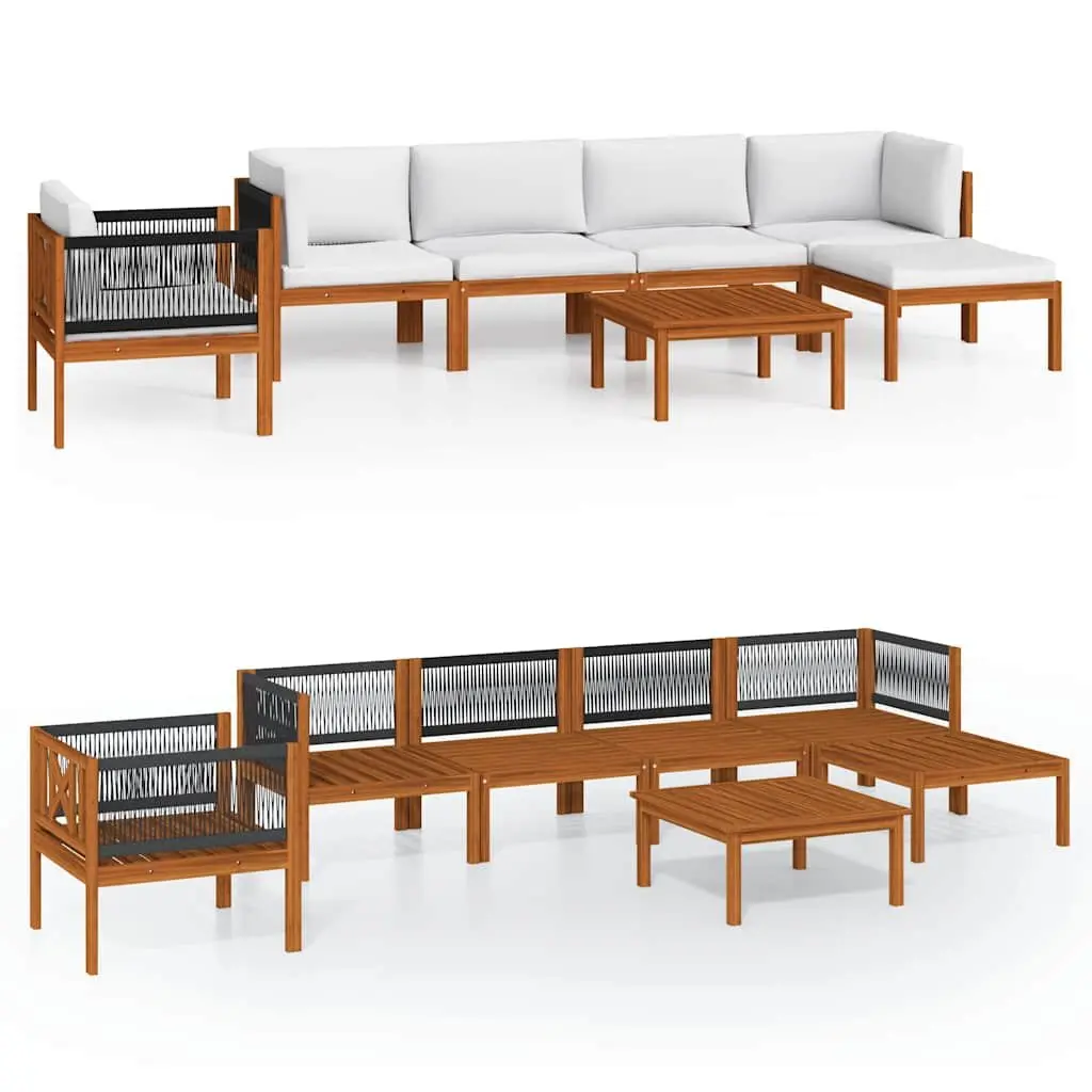 7-Piece Outdoor Lounge Set with Rope Backrests