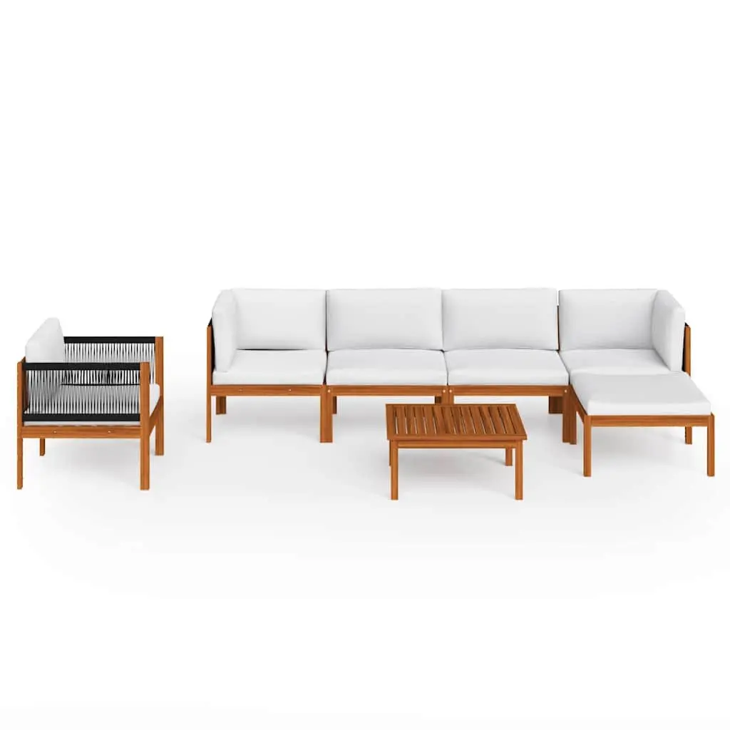 7-Piece Outdoor Lounge Set with Rope Backrests