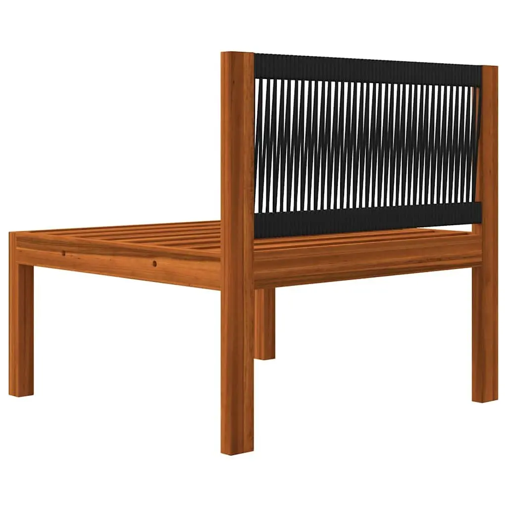 3-Seater Garden Sofa with Rope Backrest in Cream