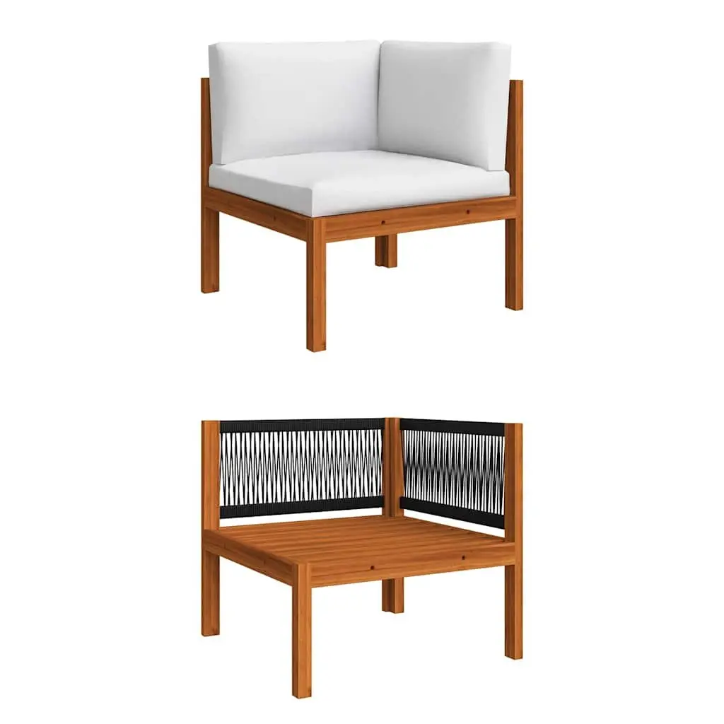 3-Seater Garden Sofa with Rope Backrest in Cream