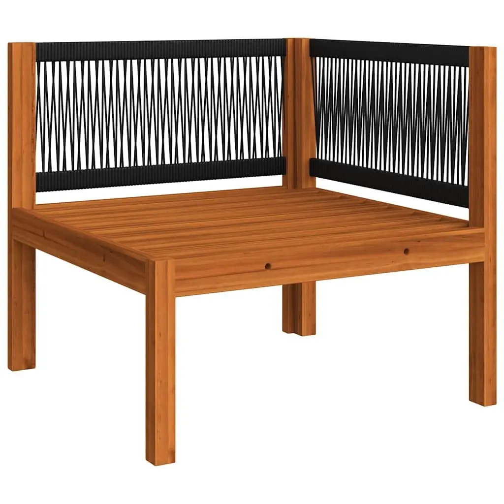 3-Seater Garden Sofa with Rope Backrest in Cream