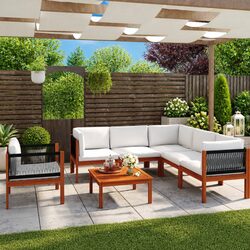 Stylish 7-Piece Outdoor Garden Lounge Set with Cushions