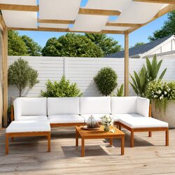 Modular 7 Piece Garden Lounge Set with Durable Design