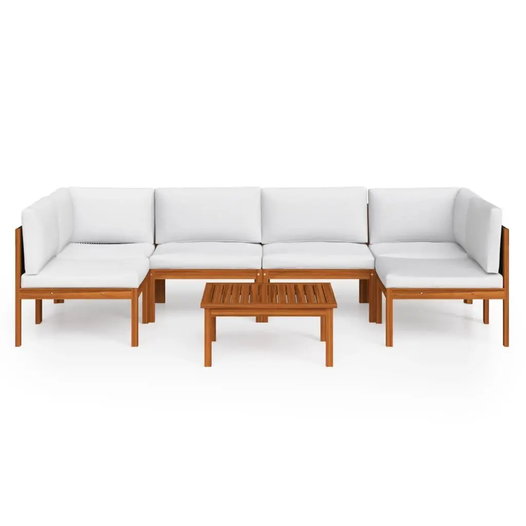 7 Piece Garden Lounge Set with Rope Weave Backrests
