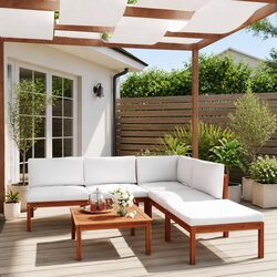 6-Piece Modular Garden Lounge Set with Rope Backrests