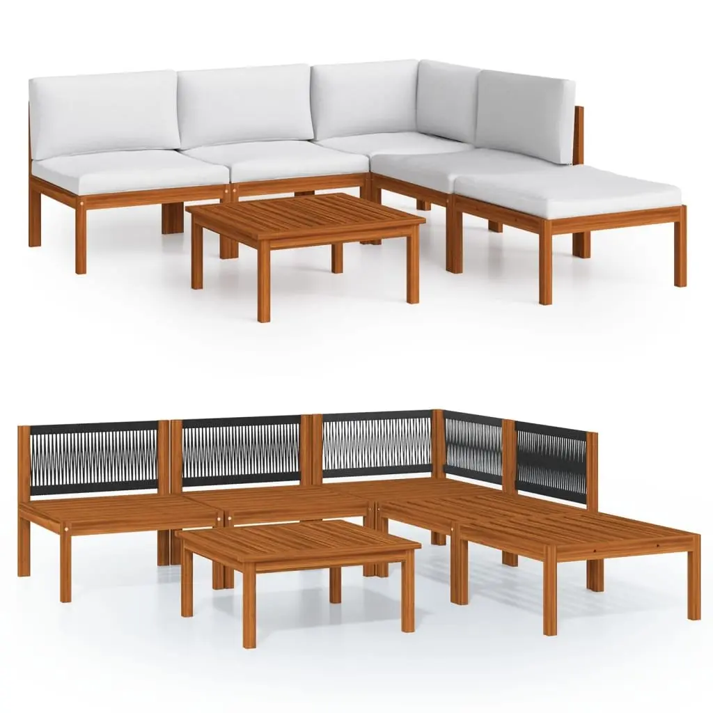 6-Piece Modular Garden Lounge Set with Rope Backrests