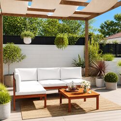 5 Piece Outdoor Lounge Set with Elegant Rope Backrest