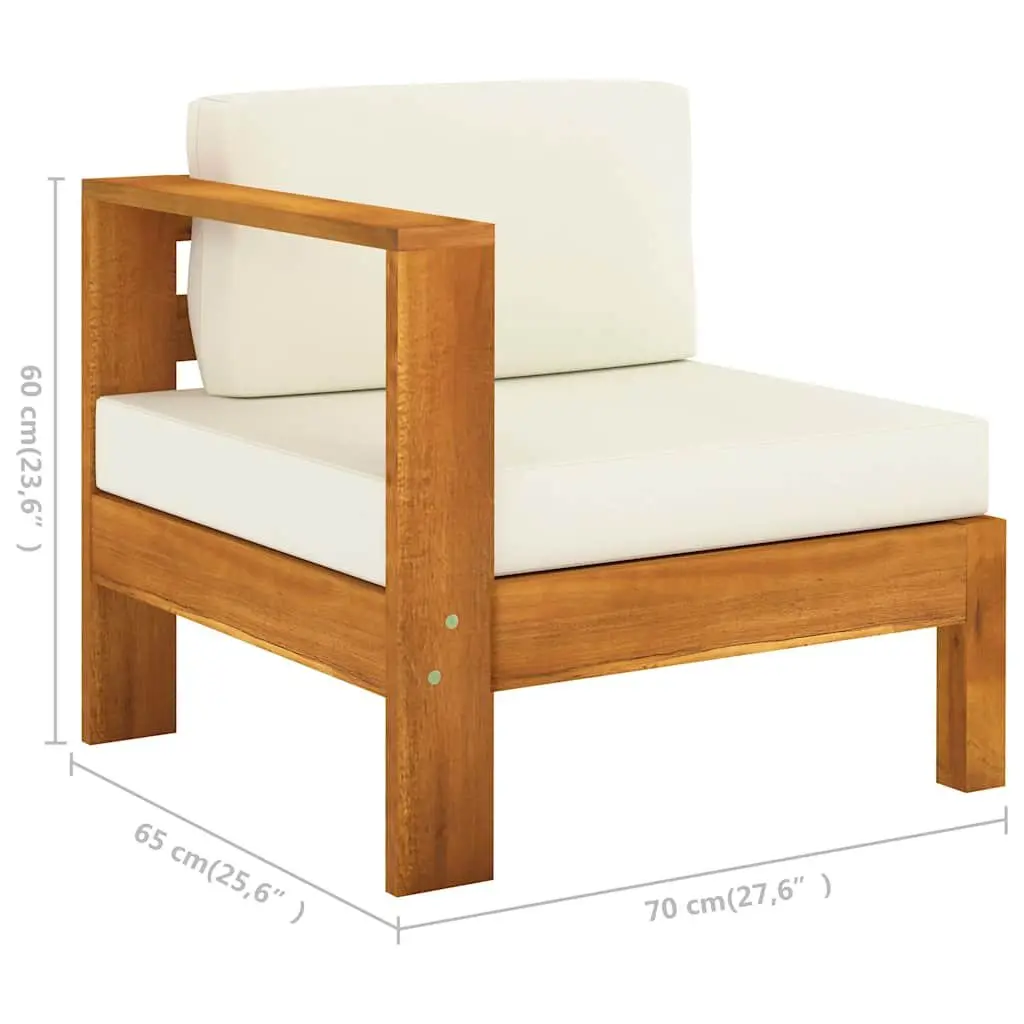 4-Seater Outdoor Sofa with Solid Acacia Wood Frame