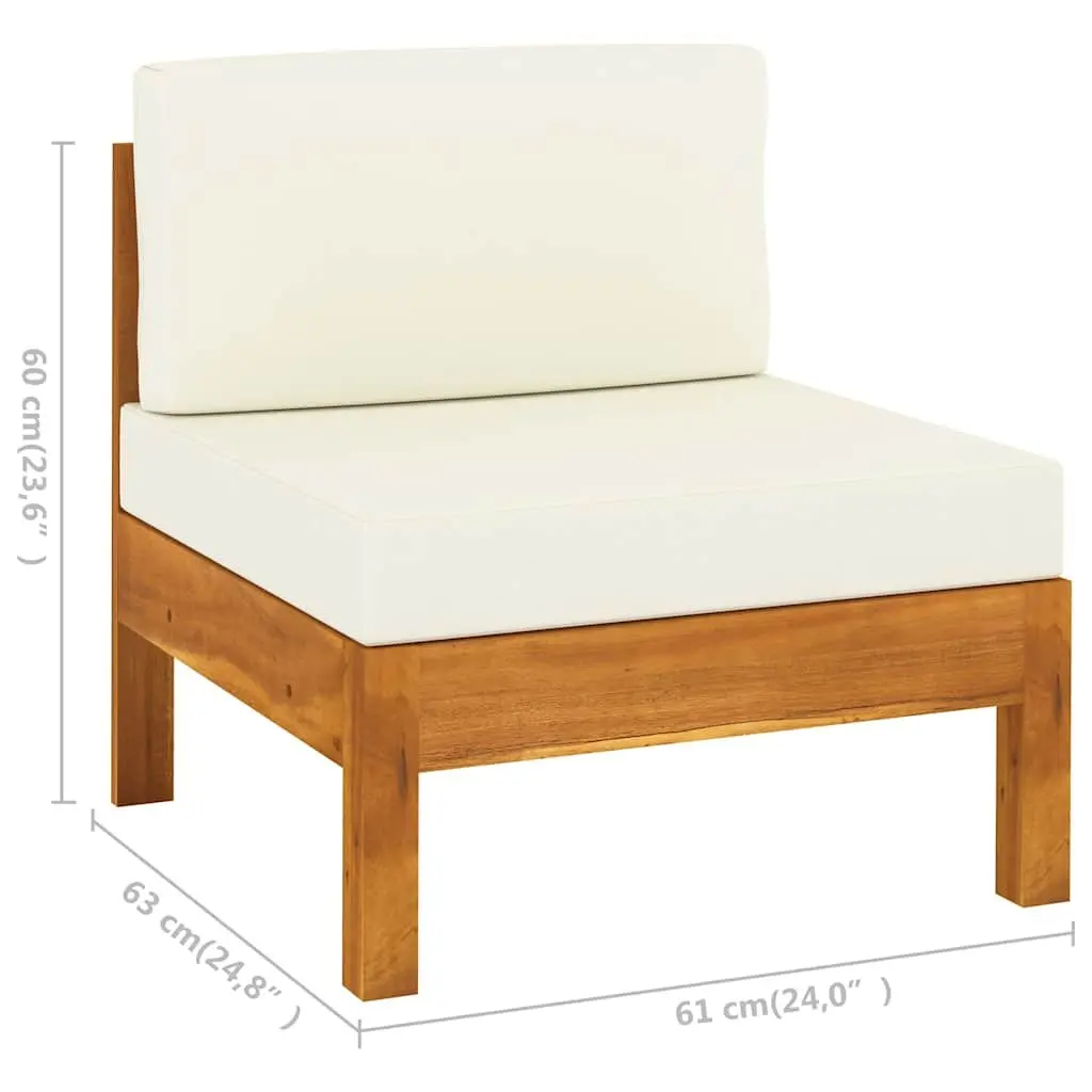 4-Seater Outdoor Sofa with Solid Acacia Wood Frame