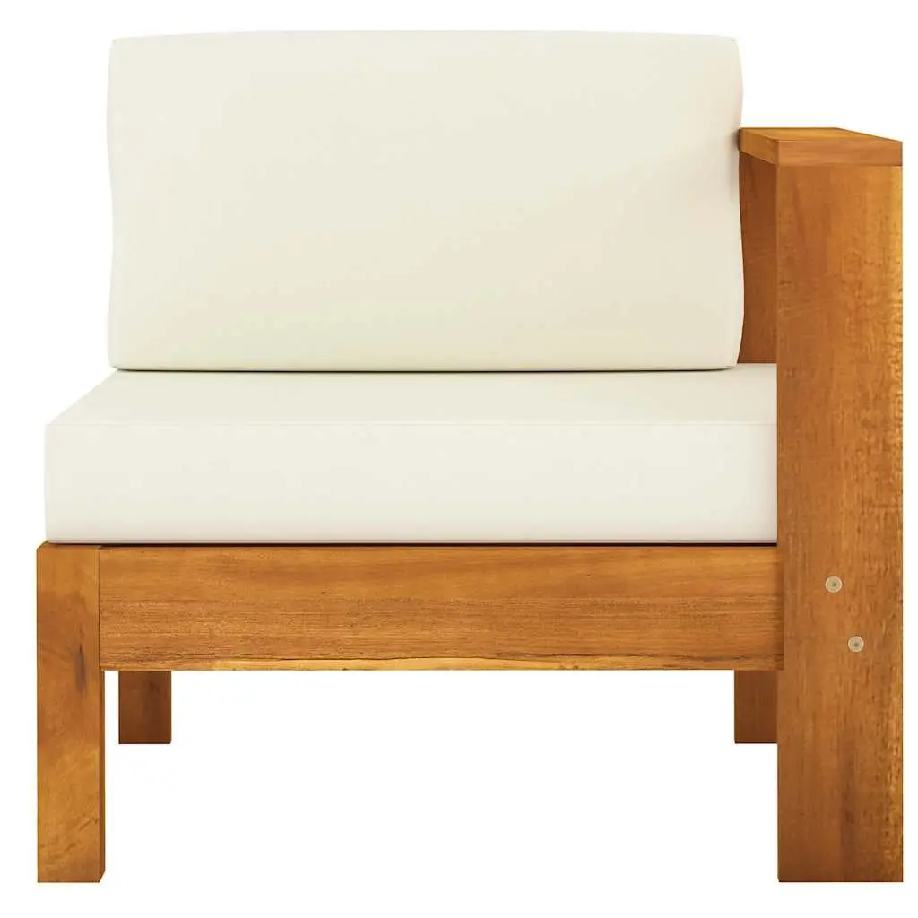 4-Seater Outdoor Sofa with Solid Acacia Wood Frame