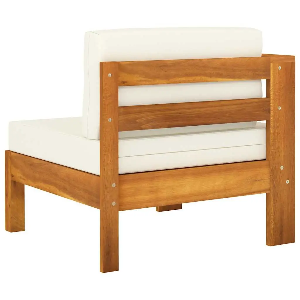4-Seater Outdoor Sofa with Solid Acacia Wood Frame
