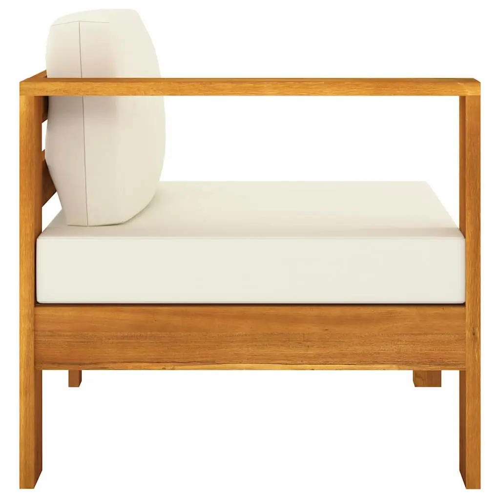 4-Seater Outdoor Sofa with Solid Acacia Wood Frame