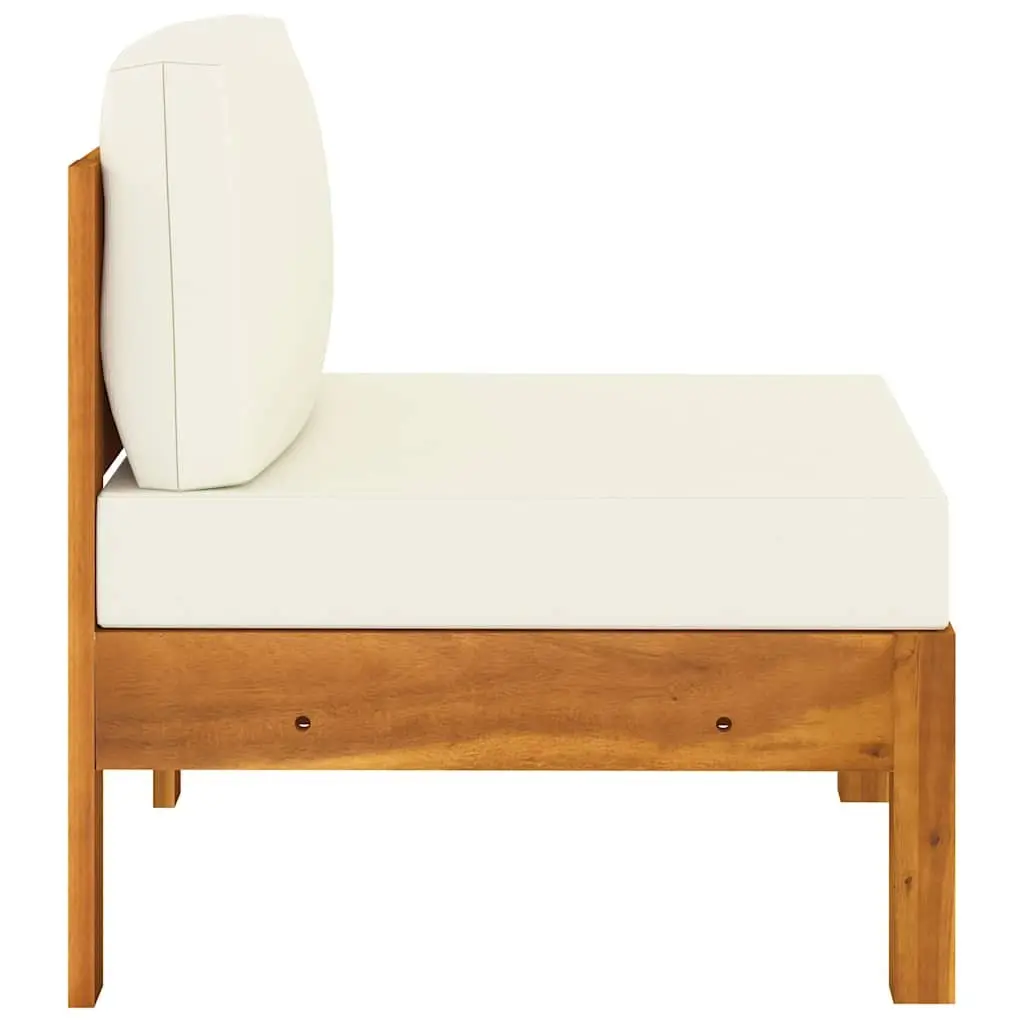 4-Seater Outdoor Sofa with Solid Acacia Wood Frame