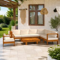 Durable 8 Piece Garden Lounge Set in Acacia Wood