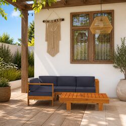 Durable 5 Piece Garden Lounge Set with Acacia Wood