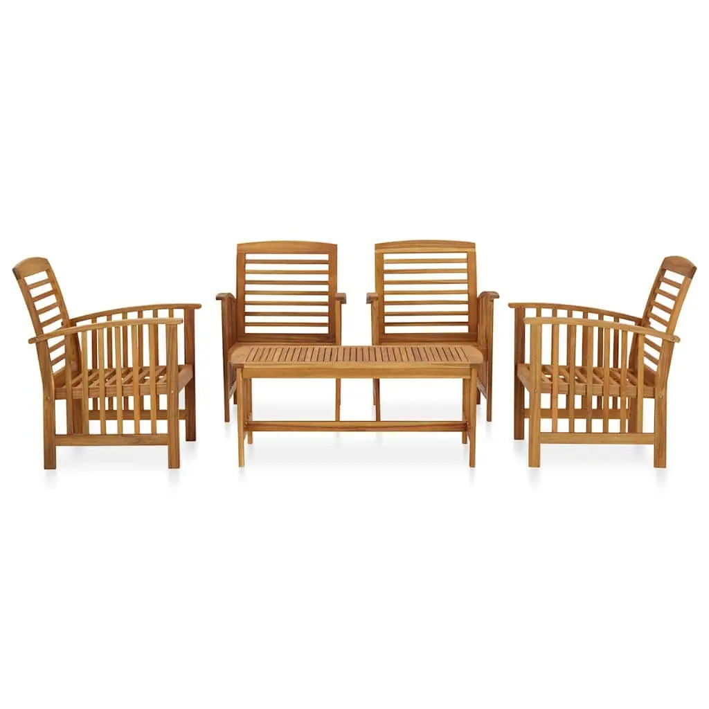 5 Piece Solid Wood Garden Lounge Set with Coffee Table
