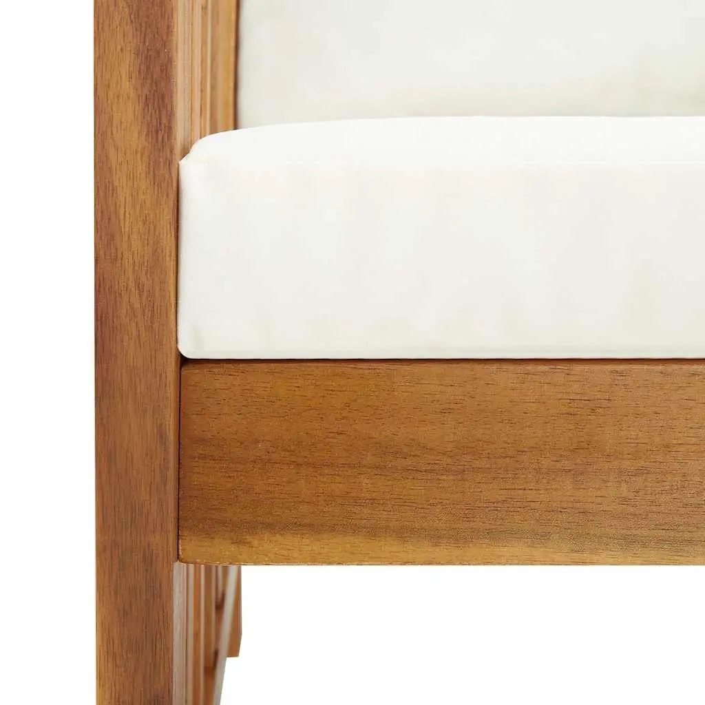 3 Piece Garden Lounge Set Acacia Wood White