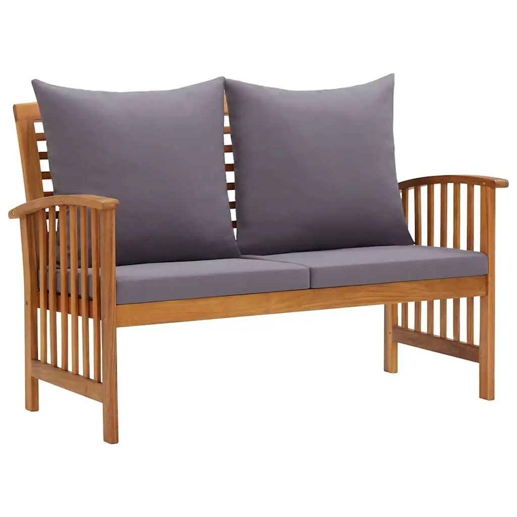 4-Piece Outdoor Lounge Set with Grey Cushions